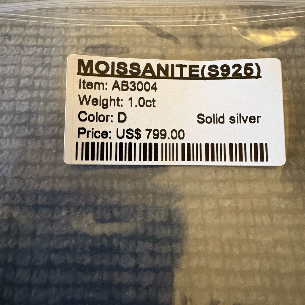 Solid Sterling Silver One Carat Moissanite Bolo Bracelet New in Package RARE - Picture 7 of 8